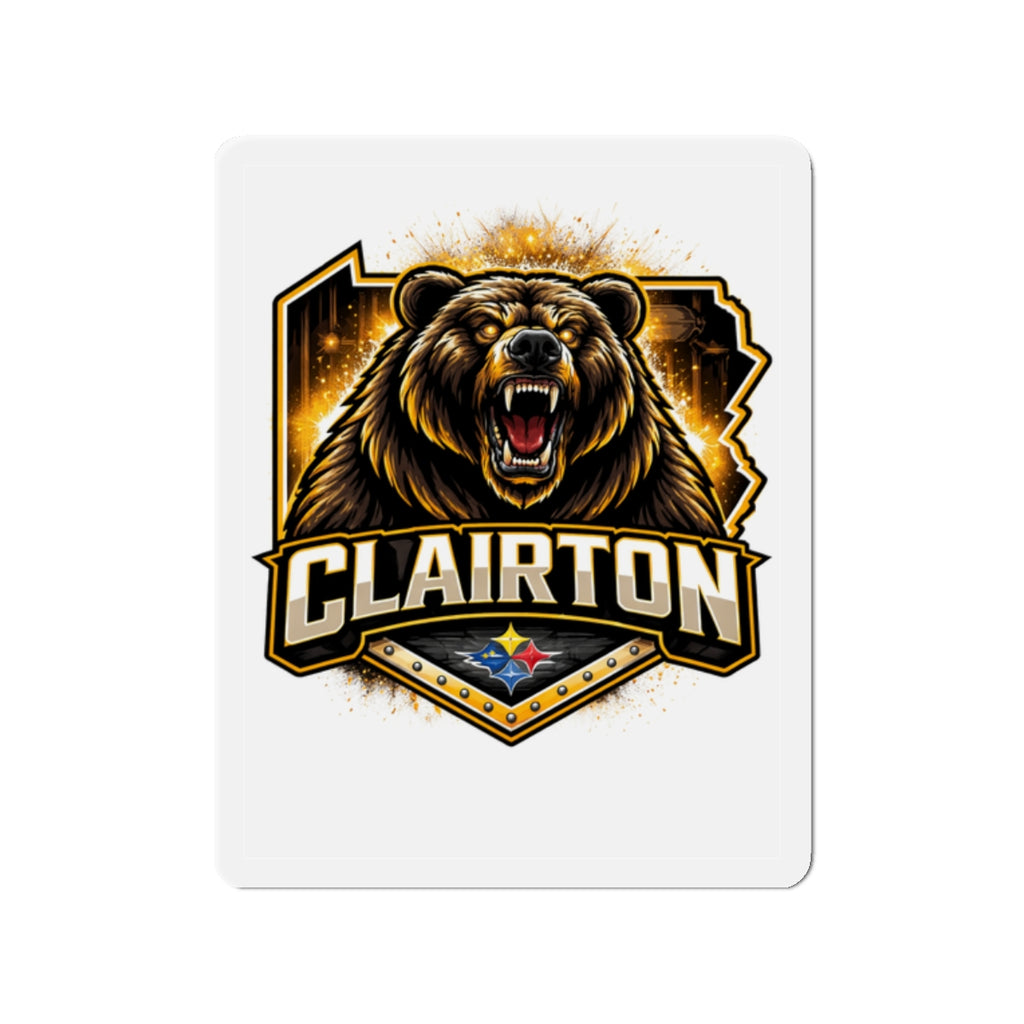 Clairton Roaring Bear Die-Cut Magnet — Sports Mascot Fridge Decal