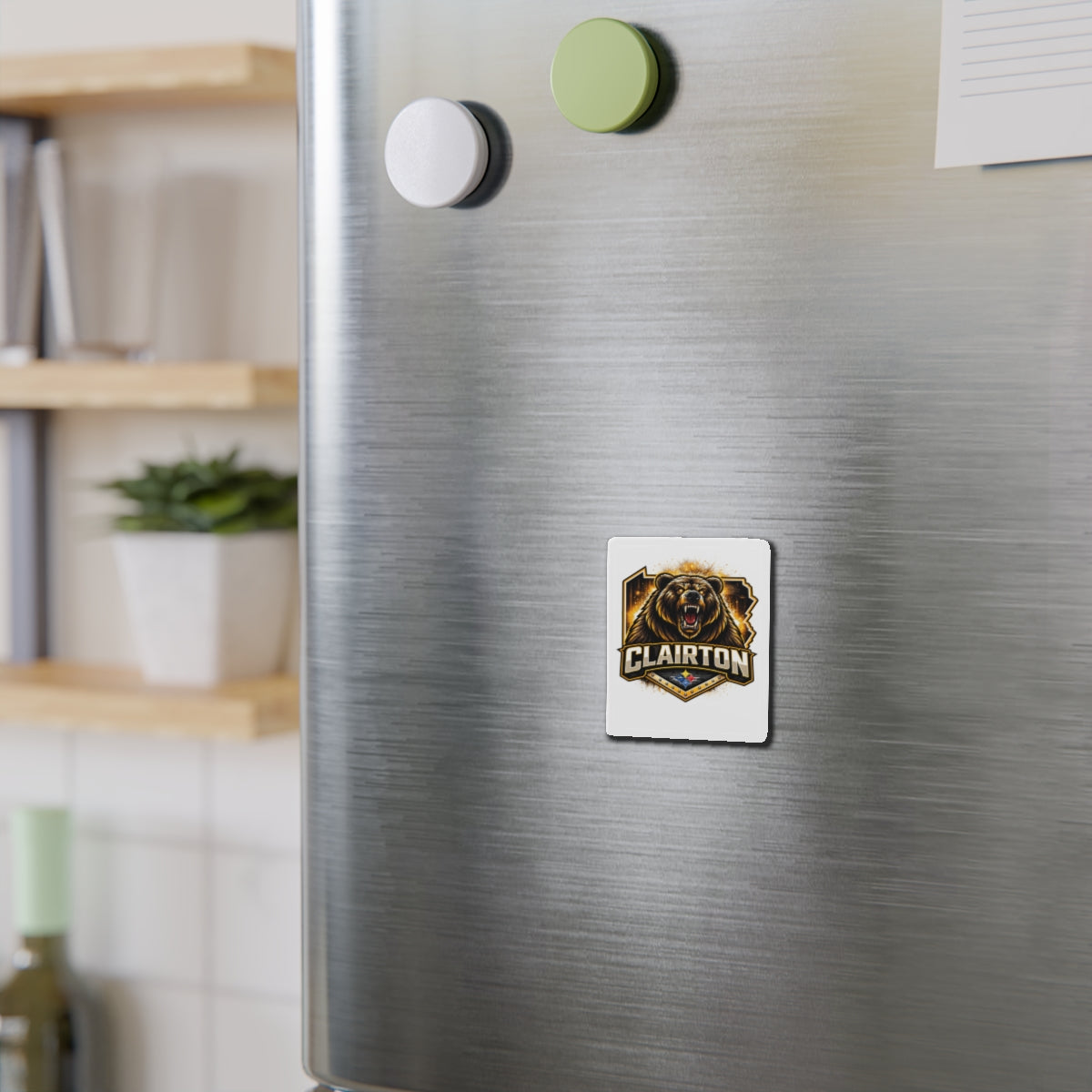 Clairton Roaring Bear Die-Cut Magnet — Sports Mascot Fridge Decal