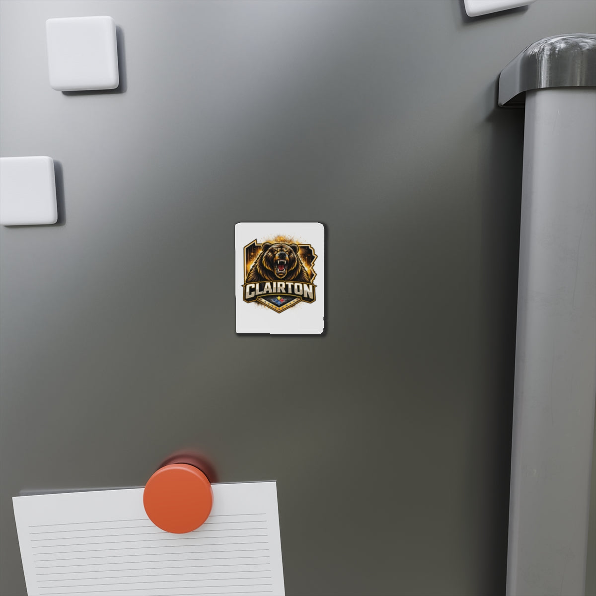 Clairton Roaring Bear Die-Cut Magnet — Sports Mascot Fridge Decal