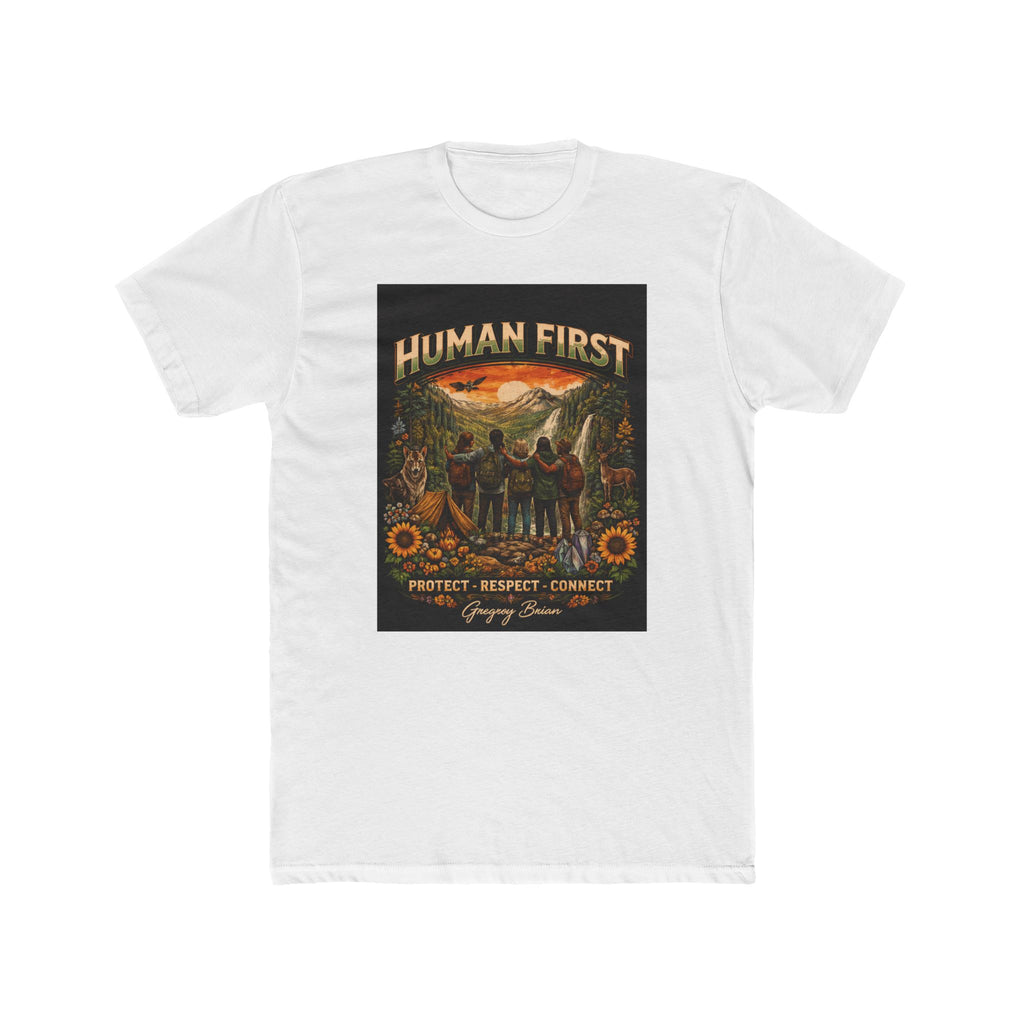 Human First Tee - 'Protect Respect Connect' Graphic Crewneck