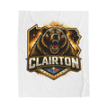 Clairton Roaring Bear Velveteen Blanket — Soft Plush Team Mascot Throw