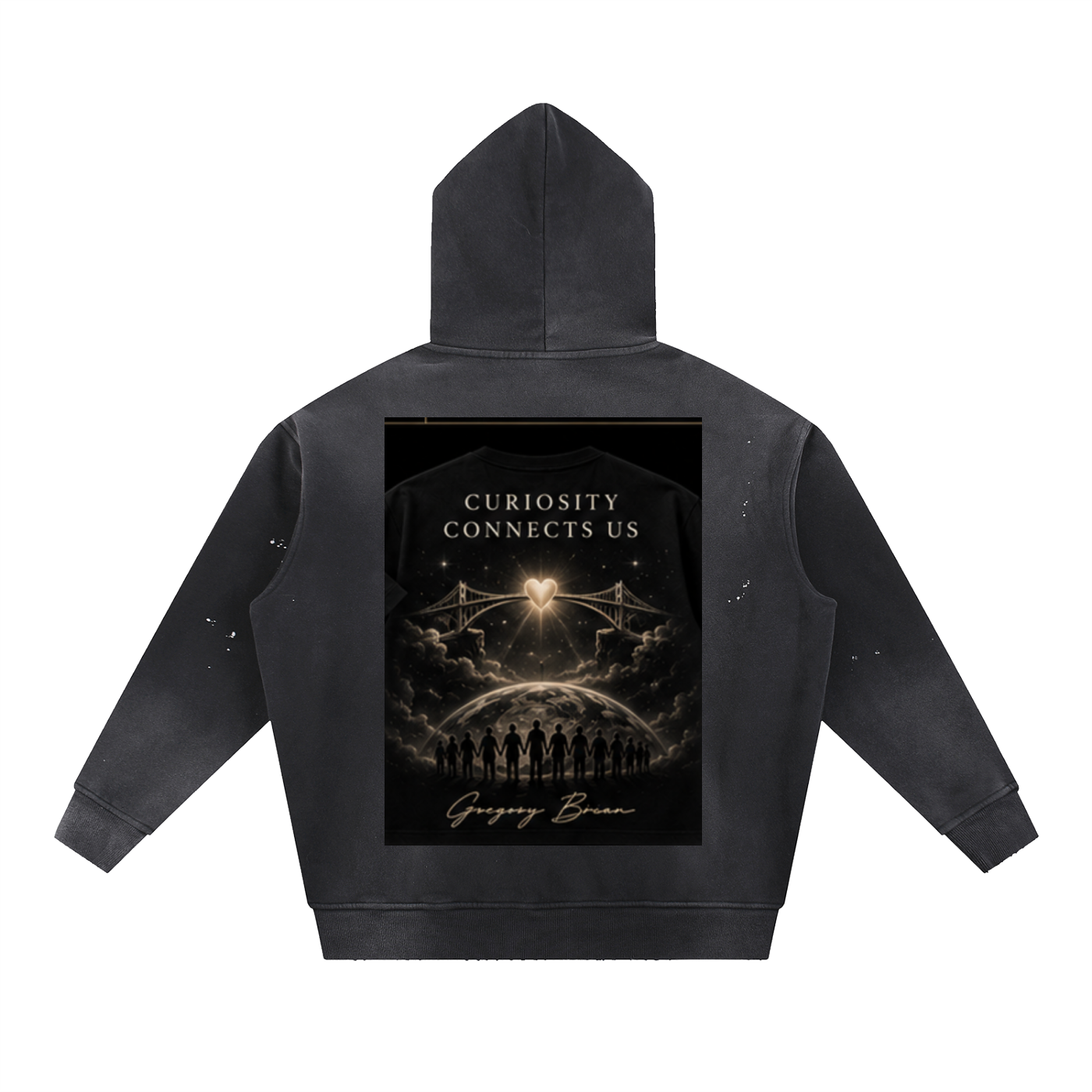Vintage Washed Frayed Fleece Hoodie