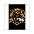 Clairton Roaring Bear Square Vinyl Sticker — Fierce Mascot Logo