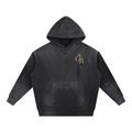Vintage Washed Frayed Fleece Hoodie